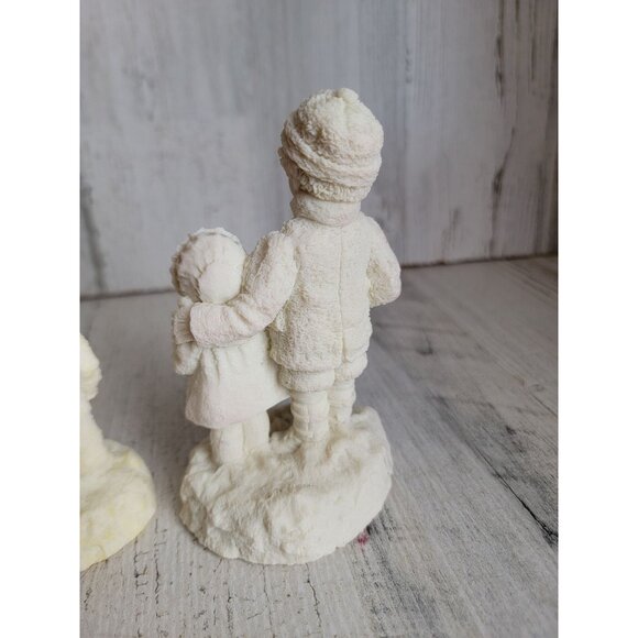 Winter lights children play snow sled Xmas figure decor set - Picture 5 of 7